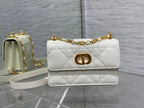 Dior Miss Caro White Macrocannage Lambskin Bag - 19 x 13 x 5.5 cm