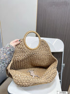 YSL SAINT LAURENT Summer Raffia Tote Bag 41x37cm