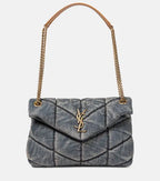 YSL Puffer Small Denim Shoulder Bag