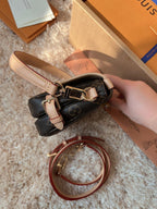 LV Saumur BB Monogram Canvas Crossbody Bag with Leather Trim and Adjustable Strap (20 x 16 x 7.5) cm