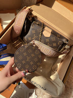 LV Multi Pochette Accessoires Monogram Canvas Crossbody with Two Pouches and Round Coin Purse (24 x 13 x 4.5) cm
