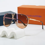 Louis vuitton Oversized. integrated metal trendy sunglasses Oval