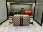 Gucci Ophidia Medium GG Supreme Canvas Shoulder Crossbody Bag with Web Stripe and Leather Trim (23.9 x 15 x 3.8) cm