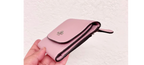 Coach Leather Small Wallet In Pink