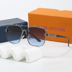 Louis vuitton Riveted Double Bridge Metal Square Sunglasses Square
