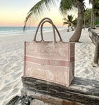 Dior Book Tote MediumPink Toile de Jouy Embroider - 36 x 27.5 x 16.5 cm