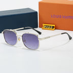 Louis vuitton Metal Double Bridge Square Sunglasses with Monogram Temples  9062 Square