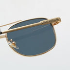Louis vuitton Metal Double Bridge Square Sunglasses with Monogram Temples  9062 Square