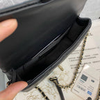 Chanel Pearl logo strap Flap Bag Black