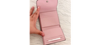 Coach Leather Small Wallet In Pink