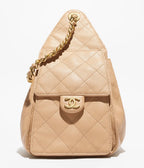 Chanel Mini 25 Quilted Leather Handle Shoulder Bag with Chain Strap (20 x 22 x 12.5) cm