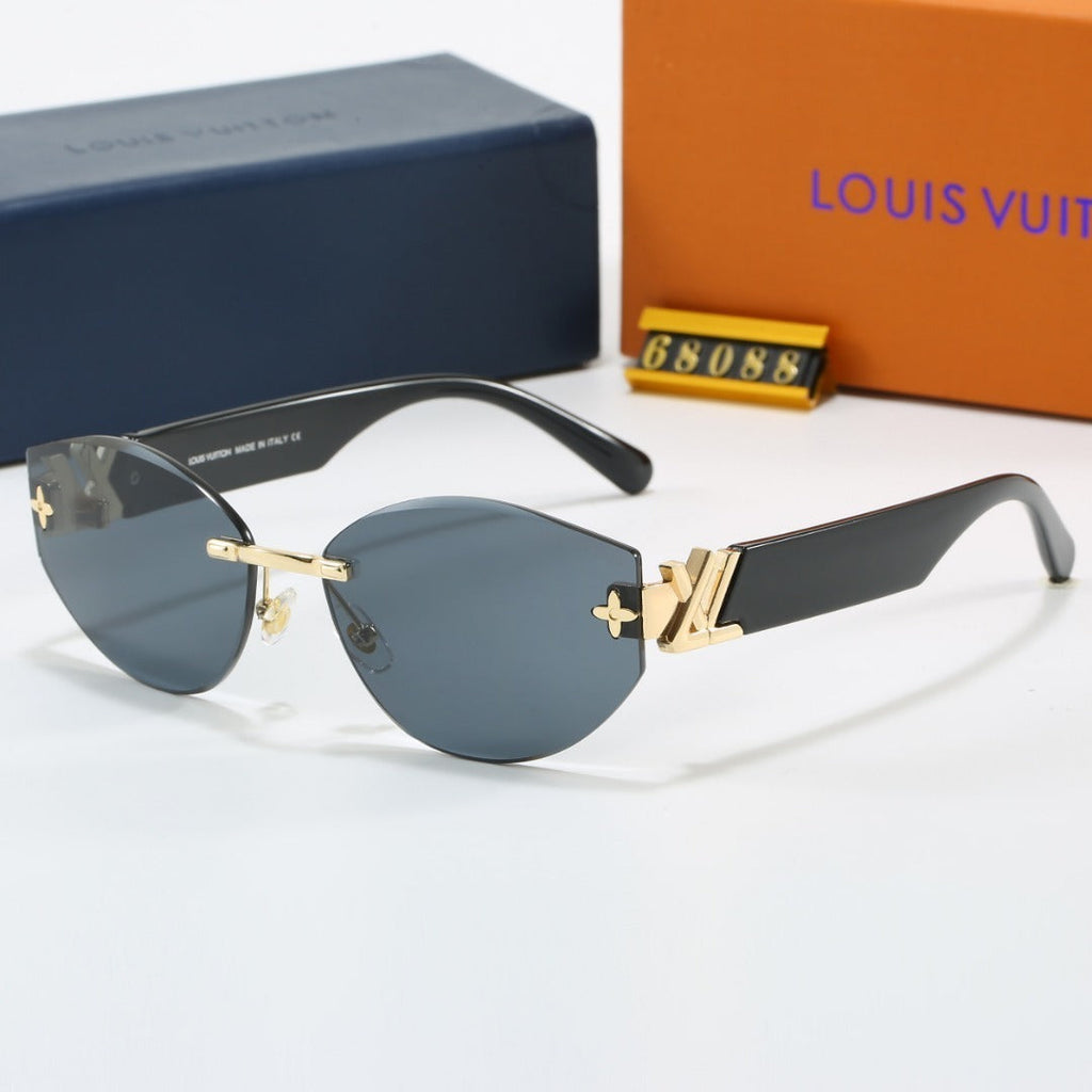 Louis vuitton Rimless Cat-Eye Sunglasses with Side Metal Logo 68088 Cat-Eye