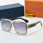 Louis vuitton Metal Oversized Frame Sunglasses with Side Metal Logo 6A015 Square