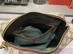 Gucci Ophidia Medium GG Supreme Canvas Shoulder Crossbody Bag with Web Stripe and Leather Trim (23.9 x 15 x 3.8) cm