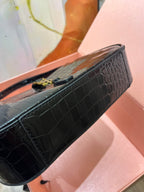 YSL Croc-Embossed The 5 to 7 Hobo Bag