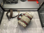 Gucci Mini GG Handbag - Beige and dark brown