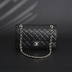 Chanel Classic Flap Bag – Black Quilted Caviar Leather with Gold-Tone Hardware