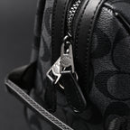 Coach Signature Duffel Bag – Black Monogram Canvas with Leather Trim