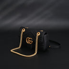 Gucci GG Marmont Small Matelassé Shoulder Bag – Black Leather with Gold Hardware