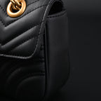 Gucci GG Marmont Small Matelassé Shoulder Bag – Black Leather with Gold Hardware