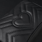 Gucci GG Marmont Matelassé Mini Shoulder Bag – Black Leather with Gold Chain