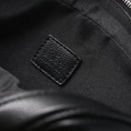 Gucci Black Leather Embossed Logo Belt Bag