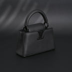 Louis Vuitton Black Grain Leather Mini Top Handle Bag With Chain Strap