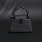 Louis Vuitton Black Grain Leather Mini Top Handle Bag With Chain Strap