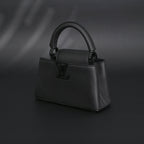 Louis Vuitton Black Grain Leather Mini Top Handle Bag With Chain Strap