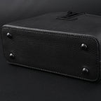 Louis Vuitton Black Grain Leather Mini Top Handle Bag With Chain Strap