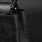 Louis Vuitton Black Grain Leather Mini Top Handle Bag With Chain Strap