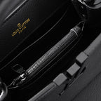 Louis Vuitton Black Grain Leather Mini Top Handle Bag With Chain Strap