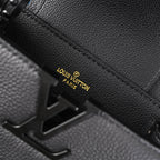 Louis Vuitton Black Grain Leather Mini Top Handle Bag With Chain Strap