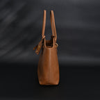 Miu Miu Leather Tote Bag – Elegant Caramel Brown