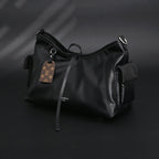 Louis Vuitton Montaigne Black Mahina Leather Shoulder Bag