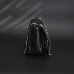 Saint Laurent Niki Medium Black Crinkled Leather Shoulder Bag