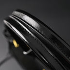 Prada Cleo Black Patent Leather Shoulder Bag with Gold Hardware