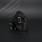 Prada Nylon Black Belt Bag with Silver Logo