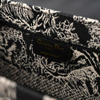 Dior Book Tote Bag – Black Toile de Jouy Embroidery