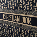 Christian Dior Large Book Tote – Blue Oblique Embroidery
