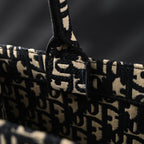 Christian Dior Medium Book Tote – Black Oblique Embroidery