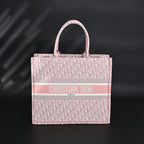 Christian Dior Large Book Tote – Pink Oblique Embroidery