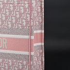 Christian Dior Large Book Tote – Pink Oblique Embroidery