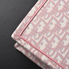 Dior Book Tote Oblique Embroidered Canvas Bag – Large Pink