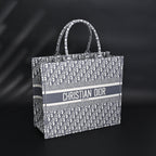 Christian Dior Large Book Tote – Grey Oblique Embroidery