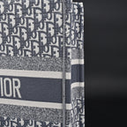 Christian Dior Large Book Tote – Grey Oblique Embroidery