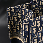 Christian Dior Large Book Tote – Blue Oblique Embroidery
