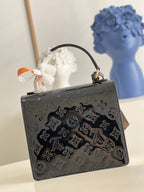 LV Spring Street NM Monogram Vernis Leather Handle Crossbody Bag with Top Handle and Removable Strap