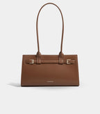 Mossdoom Aurelia Leather Handle Shoulder Bag with Custom Flower Chain (29.7 x 16.5 x 9.5) cm