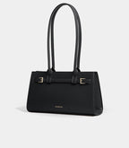 Mossdoom Aurelia Leather Handle Shoulder Bag with Custom Flower Chain (29.7 x 16.5 x 9.5) cm